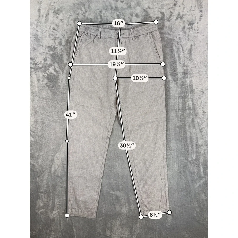 Banana Republic Mason Athletic Tapered Linen Pants Men's Size 32x34 Gray